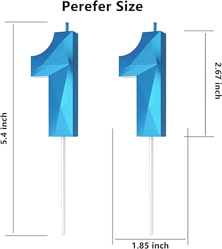 Miniatura 334 de Velas de cumpleaños con número (4 velas rojas) 3D con forma de diamante número Happy Birthday Cake Velas para fiesta de cumpleaños, boda, decoración