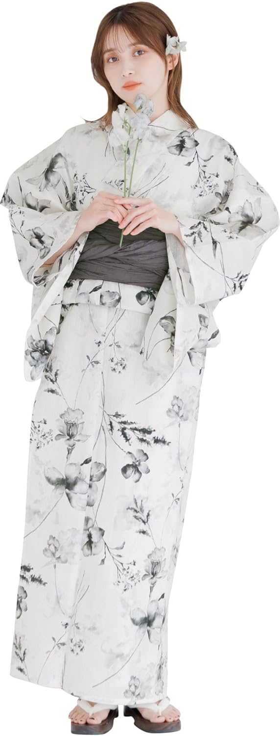 Dita 京の水墨画 浴衣 美品 帯 セット モノトーン浴衣 黒浴衣 ディータ