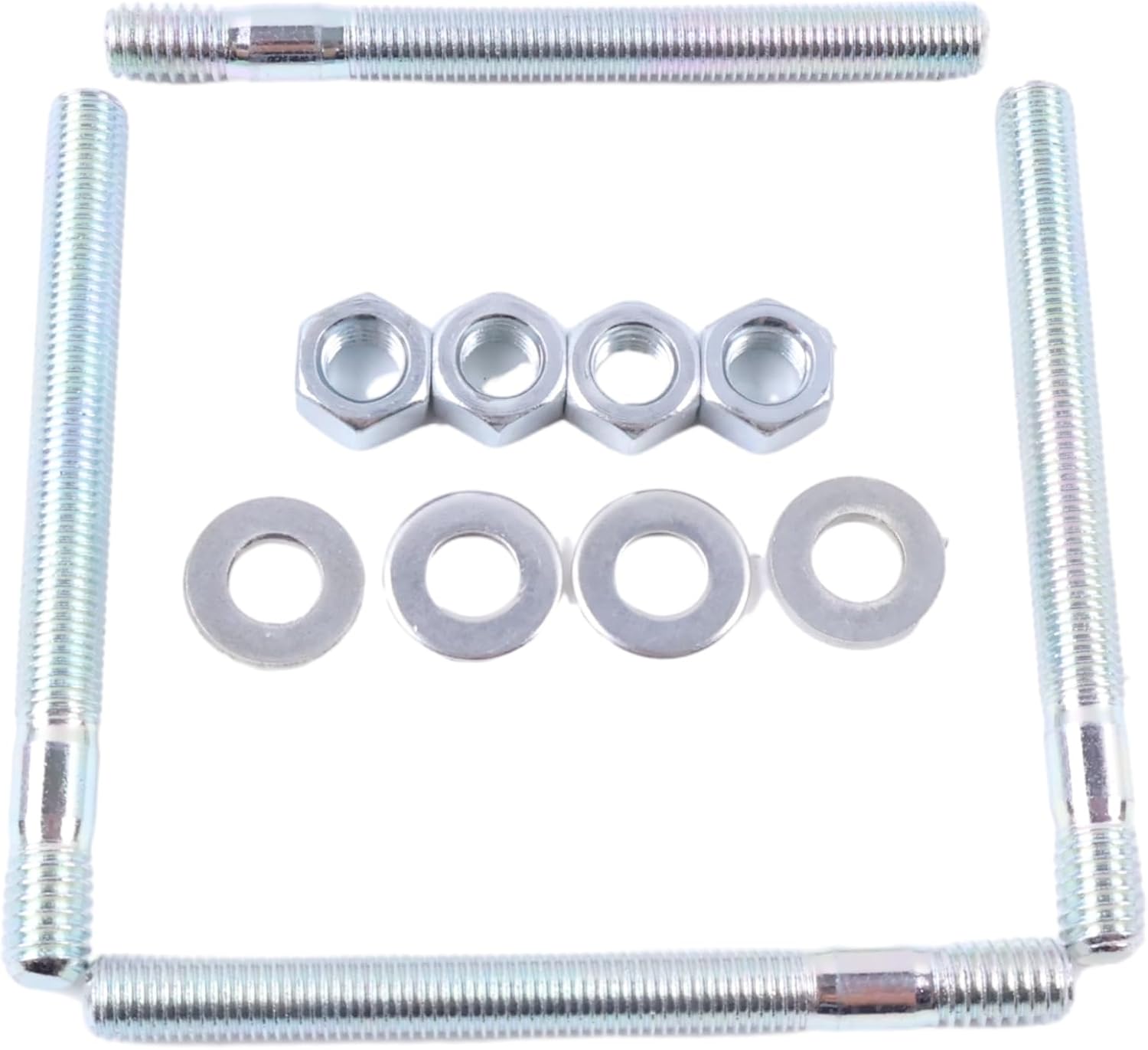 4 PCS Carb Bright Zinc Plated 5/16" x3" Carburetor Studs Compatible with Holley Edelbrock Barry Gran Demon Quick Fuel