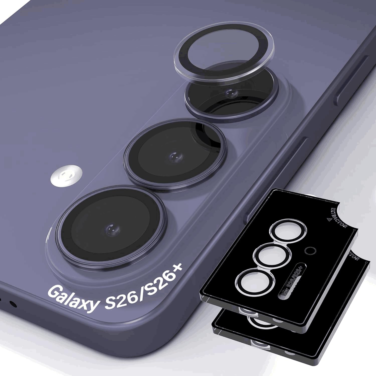Orzero 9H Glass Camera Lens Protector for Galaxy S26/S26 Plus-Clear, 2 Set