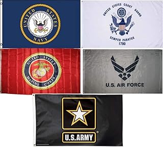 Wholesale Lot 5 3x5 Branches Military USAF USCG USMC Army Navy Set Flag 3'x5' #5 Fade Resistant Double Stitched Premium Penant House Banner Grommets