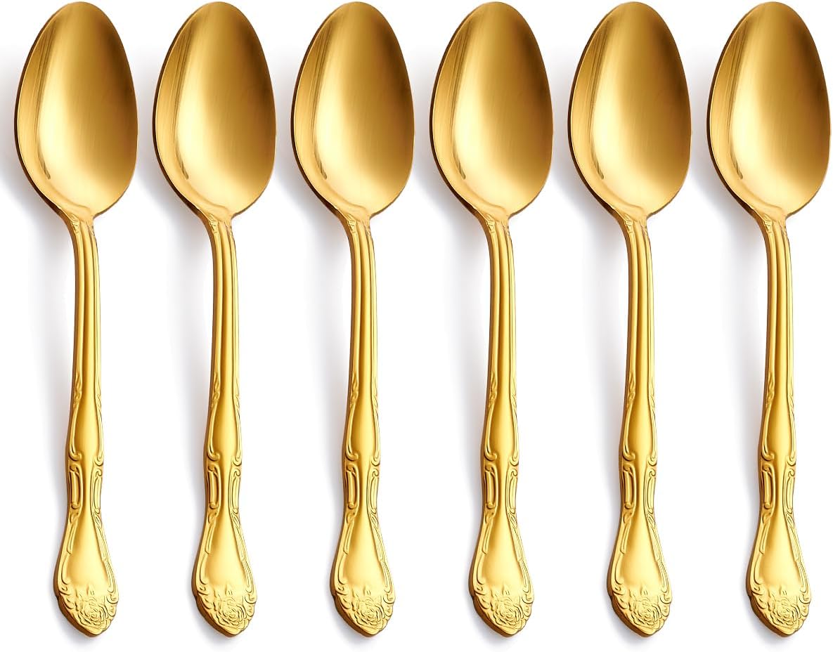 Matte Gold Dinner Spoons, FULLYWARE Stainless Steel Satin