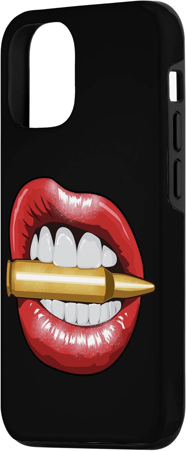 iPhone 13 Biting The Bullet Red Lips Girly Babe Mouth Lipstick Gift Case