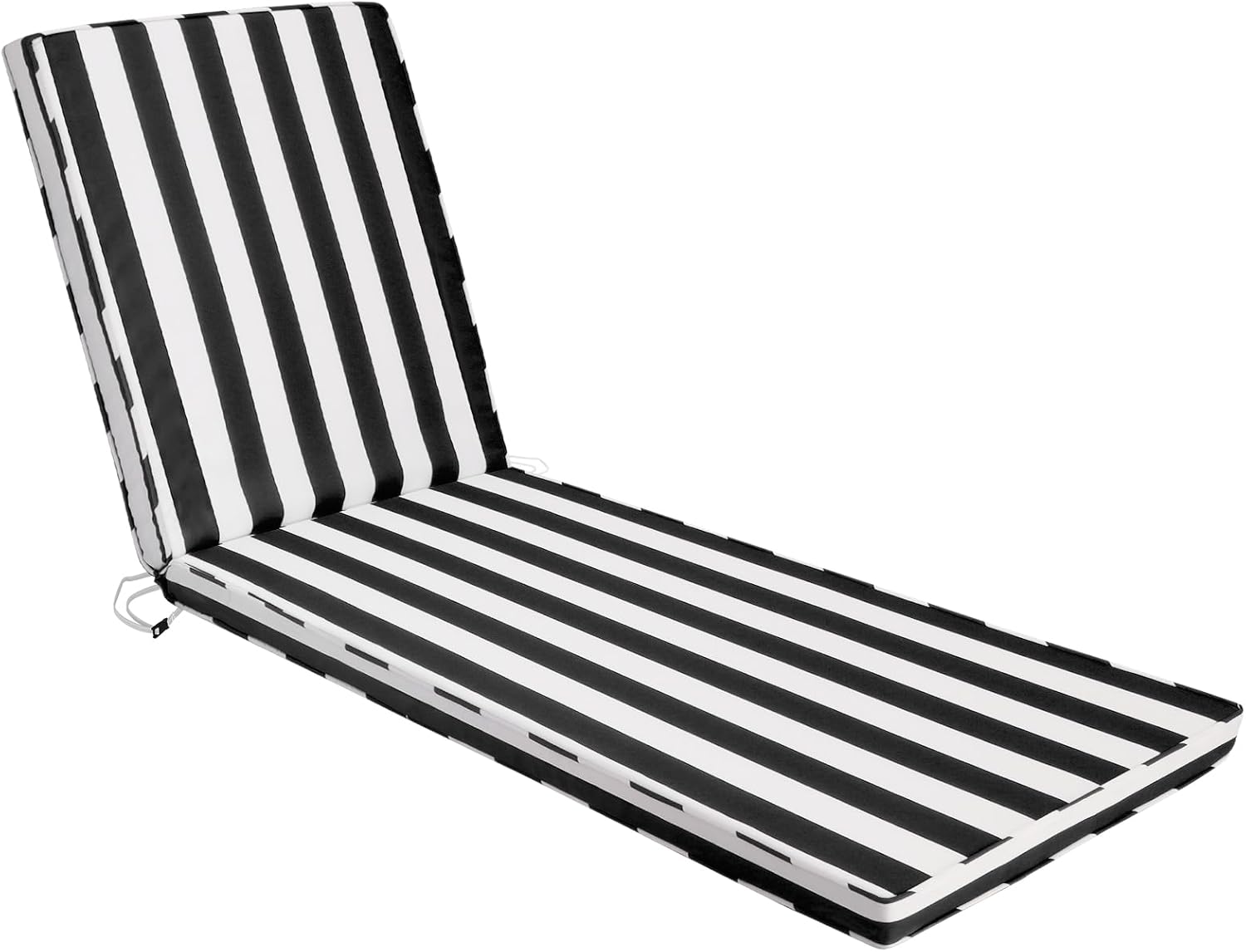 Chaise Lounge Cushions Outdoor Set of 2, 71"x22"x3" Patio Lounge Chair Furniture Cushions with Washable Covers for Pool, Patio, Lawn (Black+White Stripes, 2 Pcs)
