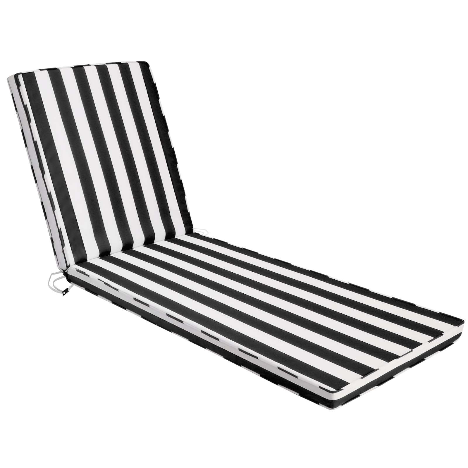 Chaise Lounge Cushions Outdoor, 71"x22"x3" Patio Lounge Chair Furniture Cushions with Washable Covers for Pool, Patio, Lawn (Black+White Stripes, 1 Pcs)