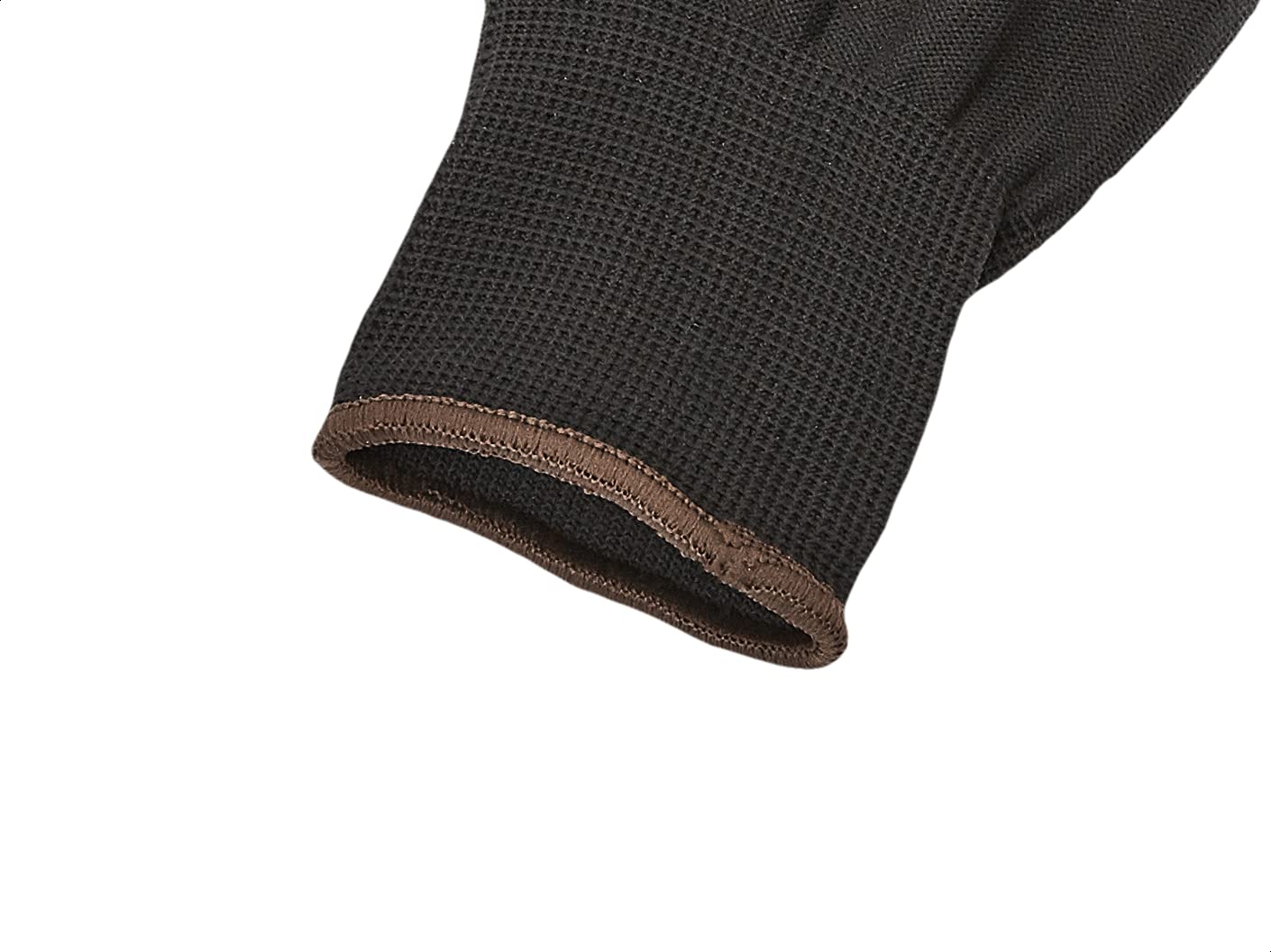 AmazonCommercial 13G Polyester & PU Coated Gloves (Black) Size L, 12 Pairs