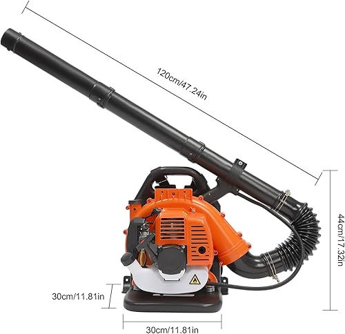 Miniatura 6 de Soplador de hojas de mochila, soplador de hojas de gas de 2 ciclos de 42.7 cc para el cuidado del césped, sopladores de hojas inalámbricos a gas,