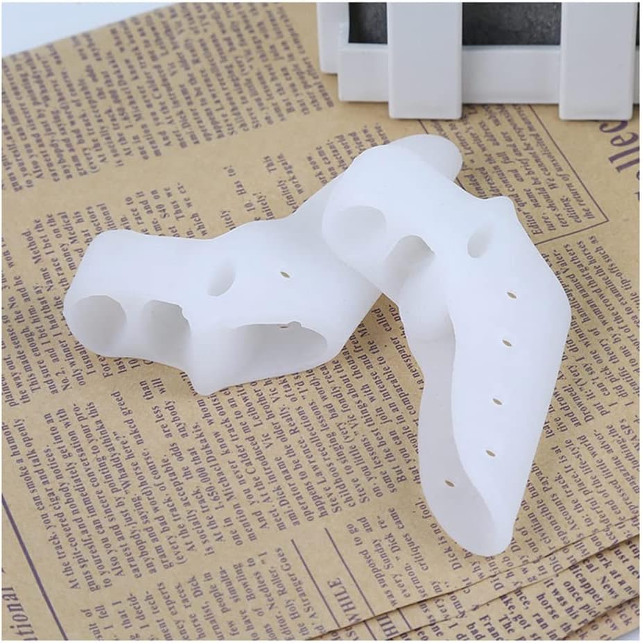 DEAVER Toe Holes Separator Silicone Bunion Protector Toe Spacer for Forefoot Cushion, Foot Rubbing Pads,Hallux Valgus Pain Relief for Women and Men