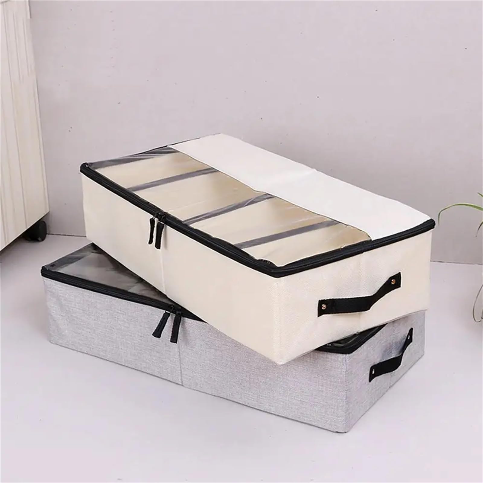 Organizzatore Di Scarpe Sotto Il Letto Organizzatore di scarpe sotto il letto Custodia porta scarpe robusta Borsa porta scarpe for armadio Per Risparmiare Spazio(Beige)