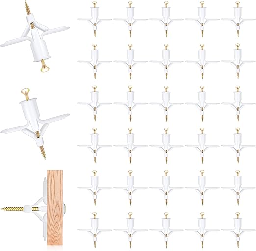 Plasterboard Rawl Plugs Set, 60pcs Expansion Plasterboard Wall Plugs