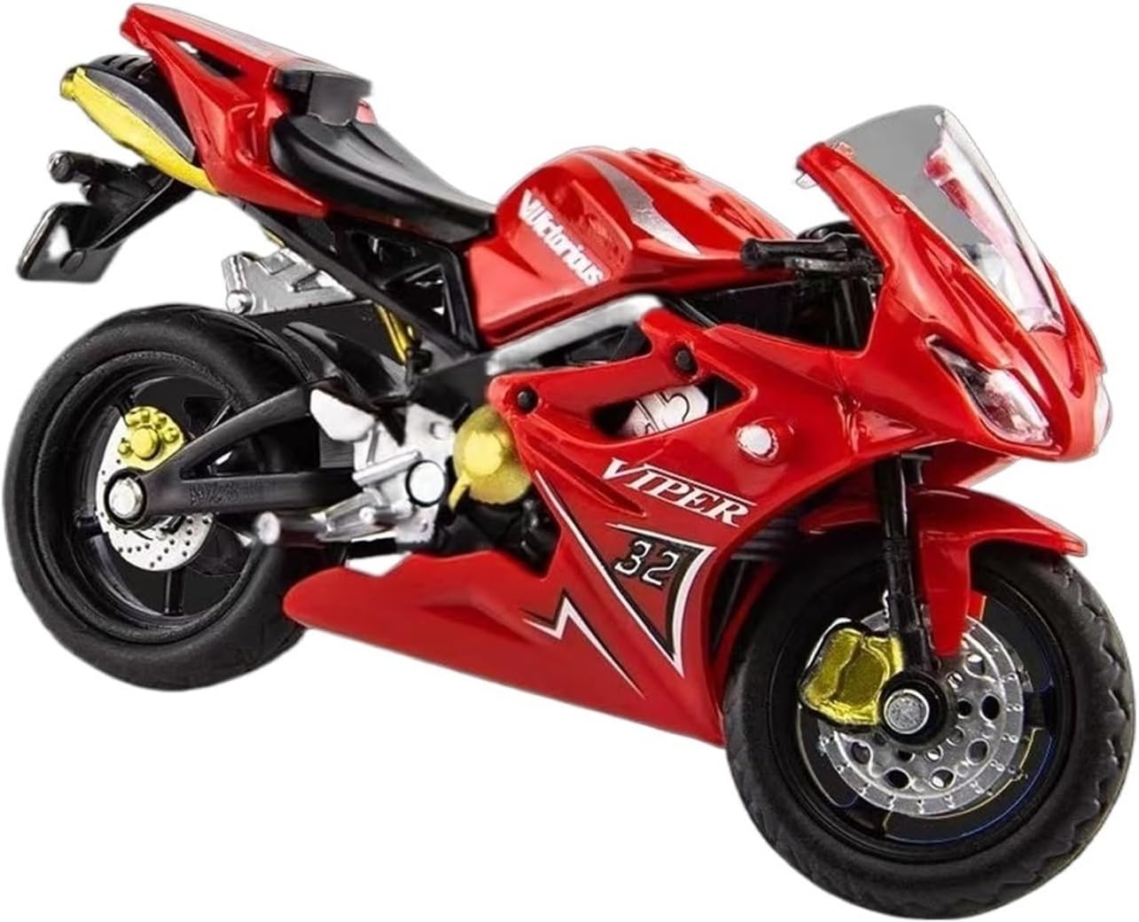 HTASFCI Motorcycle Model for Triumph 675 1:18 Scale Classic Diecast Vehicle Models Motorcycle Replicas Vehicle Ornaments Gift Motorcycle Collectibles Simulation Car Cake Decoration(Rojo)