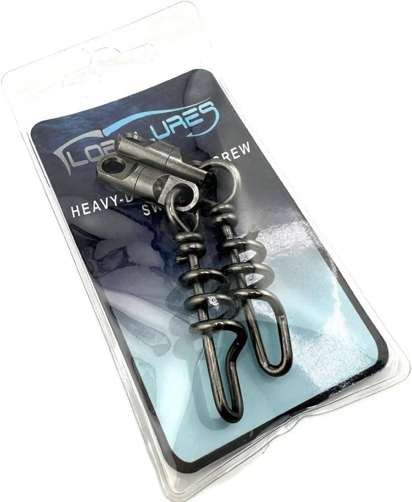 Lobo Lures Quick Release Heavy Duty Aussie Style Ball Bearing Dredge Corkscrew Swivels HD Marlin Tackle 500lb Test