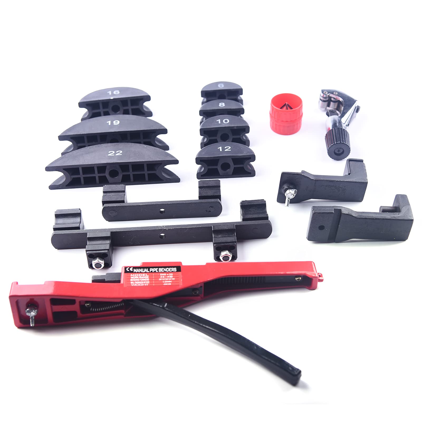 ZELCAN Buisbuiging 10/12/14/16/19/22/25 mm buisbuigmachine handmatig 180° buisbuigmachine buisbuigmachine handbuisbuiging 3/8-1 buis buisbuiger met 7 matrijzen voor buisbuiging buizen