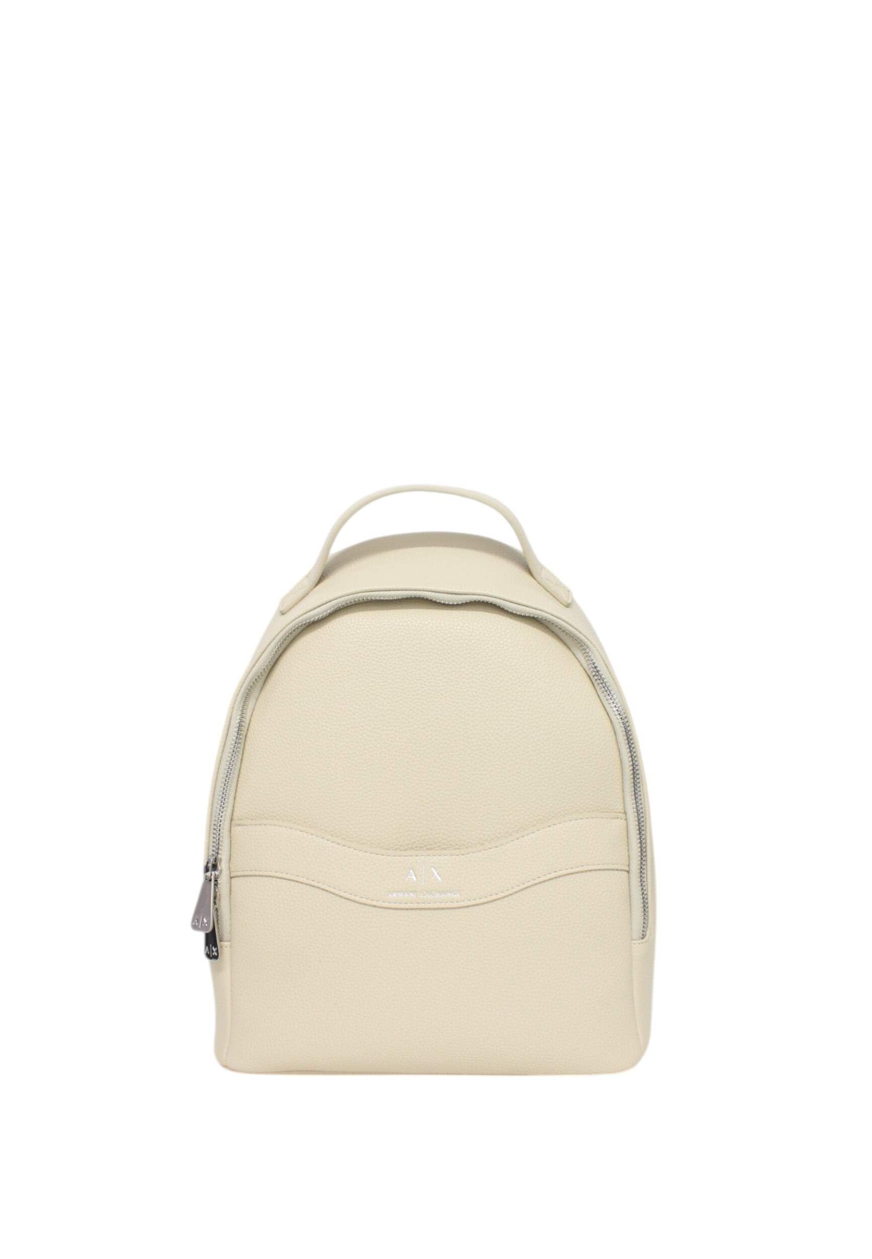 Armani Exchange Women's Beige Backpacks, One Size, Faux Leather Backpack With Front Pocket