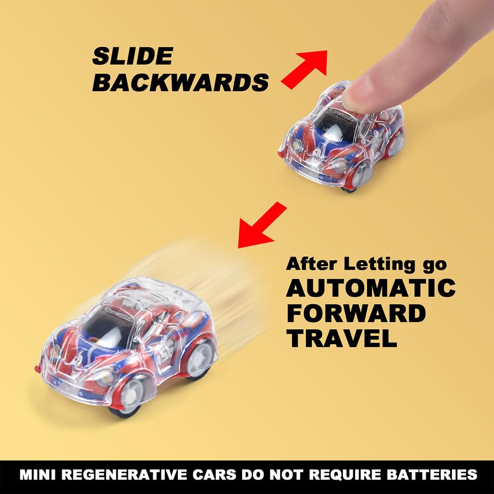 iFunLong 50 Pcs Mini Pull Back Cars Toy Gift Packs, Racing Vehicles for Kids Toddlers, Bulk Toys Party Favors Treasure Box, Classroom Prizes, Pinata Fillers,Goodie Bag Stuffers - Image 3