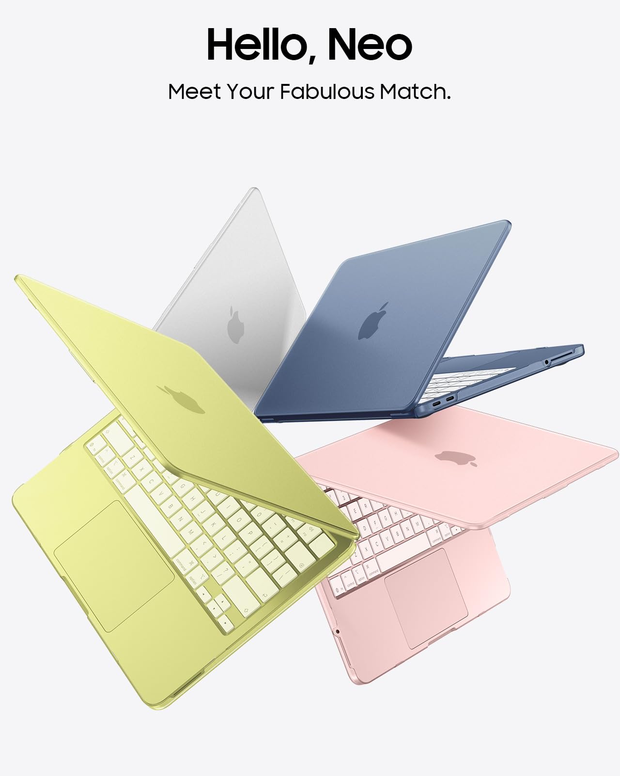 Fintie Etui kompatybilne z MacBook Neo 13 cali A3404 A18 Pro Chip, [100% odpowiada oficjalnemu kolorowi] Premium ultracienkie, matowe, twarde etui, przezroczyste