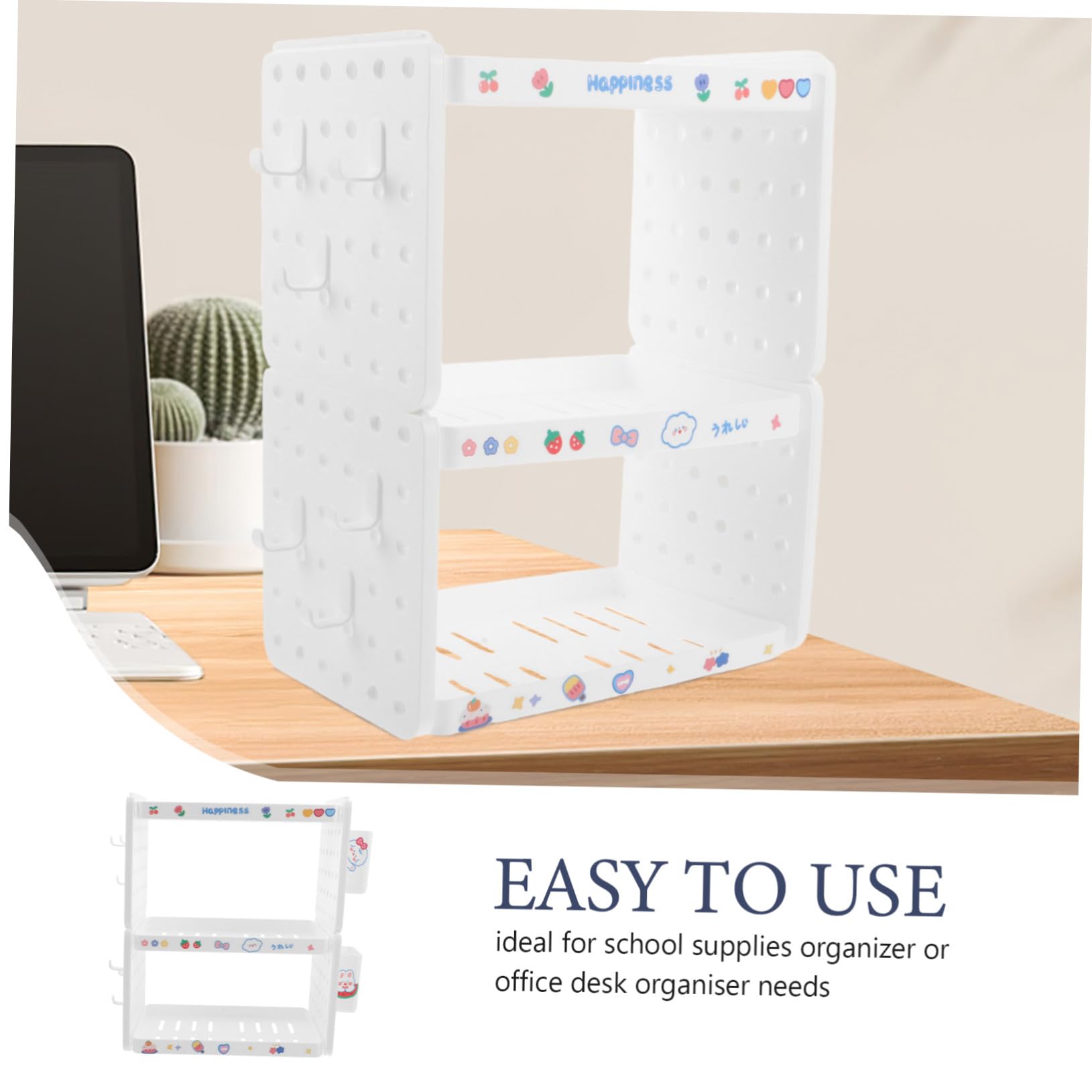 Organizador de Escritorio Modular Multitier para Materiales de Arte y Oficina Estantería Apilable con Compartimentos y Gancho Soporte Compacto para Bolígrafos y Cosméticos