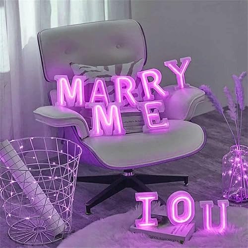 Miniatura 4 de Letrero de neón, letras de neón, letras del alfabeto de neón iluminadas, letras con luces LED, letras de marquesina iluminadas, batería, USB, rosa