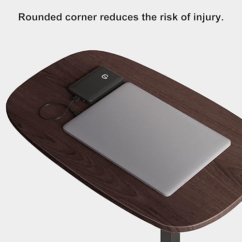 Miniatura 7 de Mesa auxiliar ajustable en altura para laptop, libro, café, té, mesa de impresora en forma de C, mesa auxiliar a prueba de desgaste, mesa de madera,