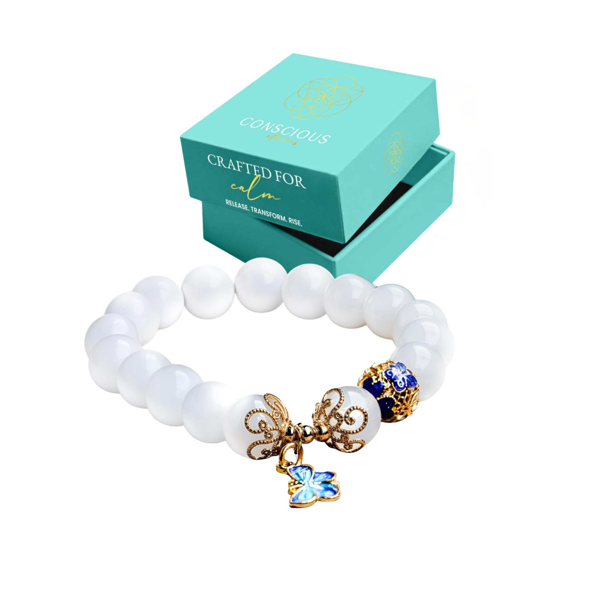 Conscious Items Pulseras de cristal espiritual para meditación, alineación de chakras y crecimiento interior – Joyas de piedra nat