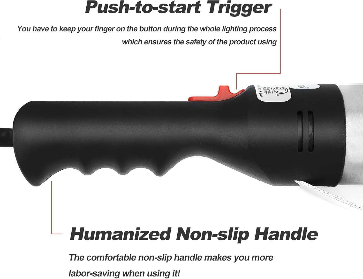 Skyflame Electric Charcoal Fire Starter and Lighter with Built-in Blower | Indoor Outdoor BBQ Smoker Grill Starter - Super Quick Electro Torch Ignites Briquettes Wood for Fireplace and Fire Pit