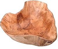 KIDYBELL Handmade Natural Root Wood Bowl 12-14" - Unique Fruit Salad Bowl for Rustic Kitchen Decor