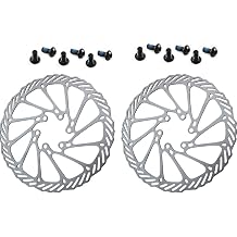 203mm Disc Brake Rotor 2 packs CYSKY Stainless Steel Bike Disc Brake Rotor 12 Bolts for Most Bicycle Road Bike Mountain Bike BMX MTB Include 12 Screws, Black