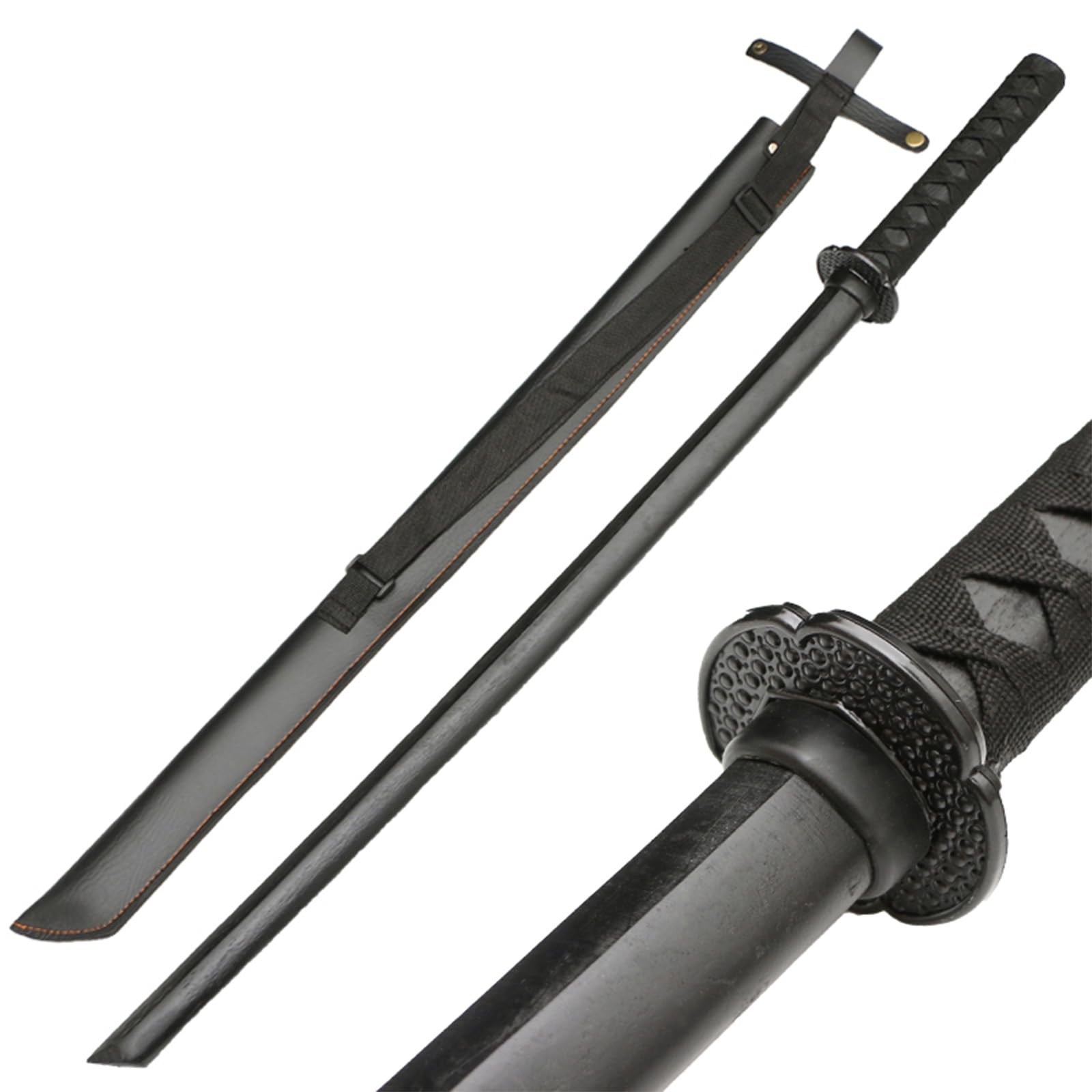 Sabres de Kendo d'entraînement en Bois de 100 cm,Bokken Fait Main avec Fourreau en Cuir,Katana en Bois pour entraînement,Cosplay,fête,Spectacle,Cadeau