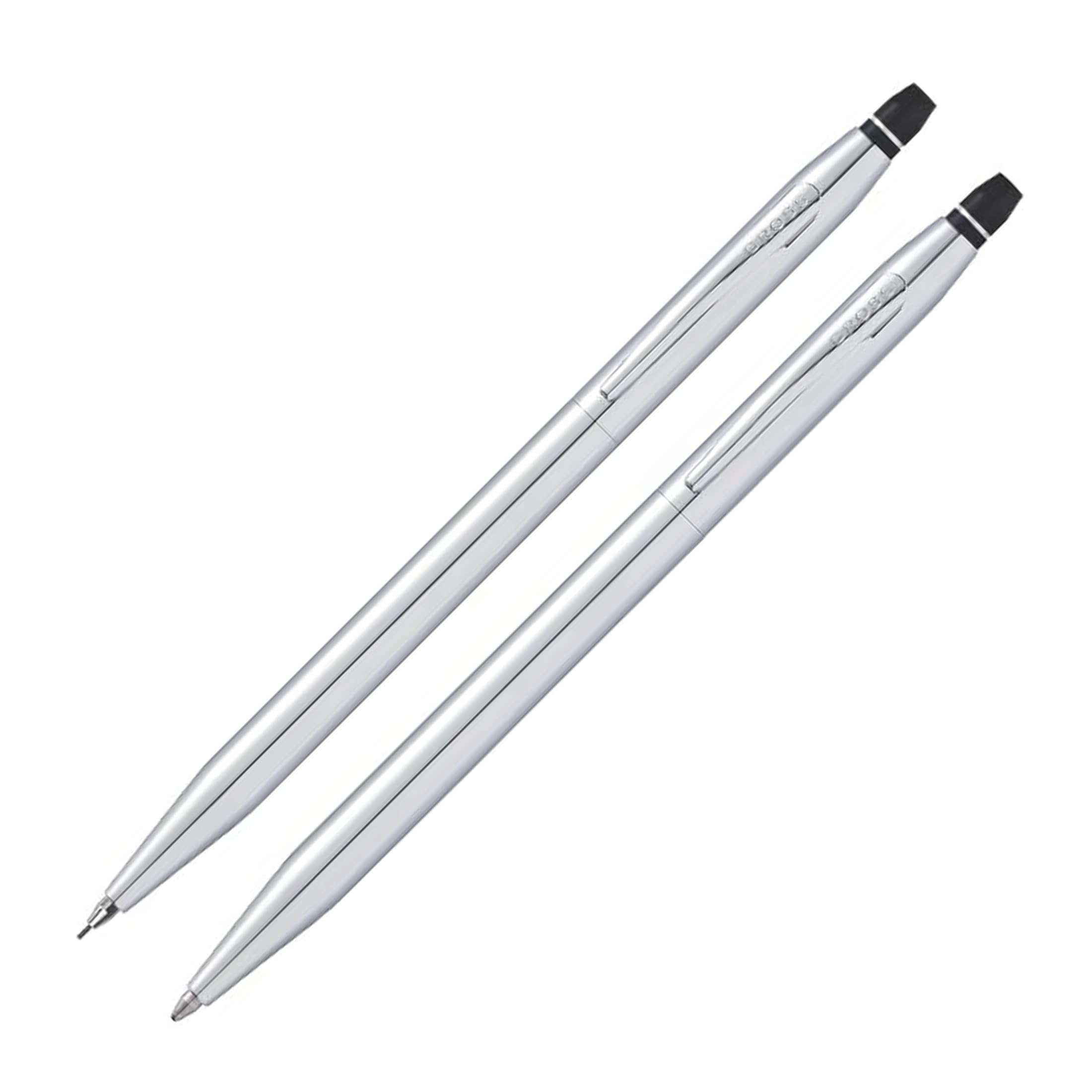 Cross Click, nachfüllbarer Kugelschreiber und 0,5 mm Druckbleistift, poliertes Chrom, in Premium-Geschenkbox