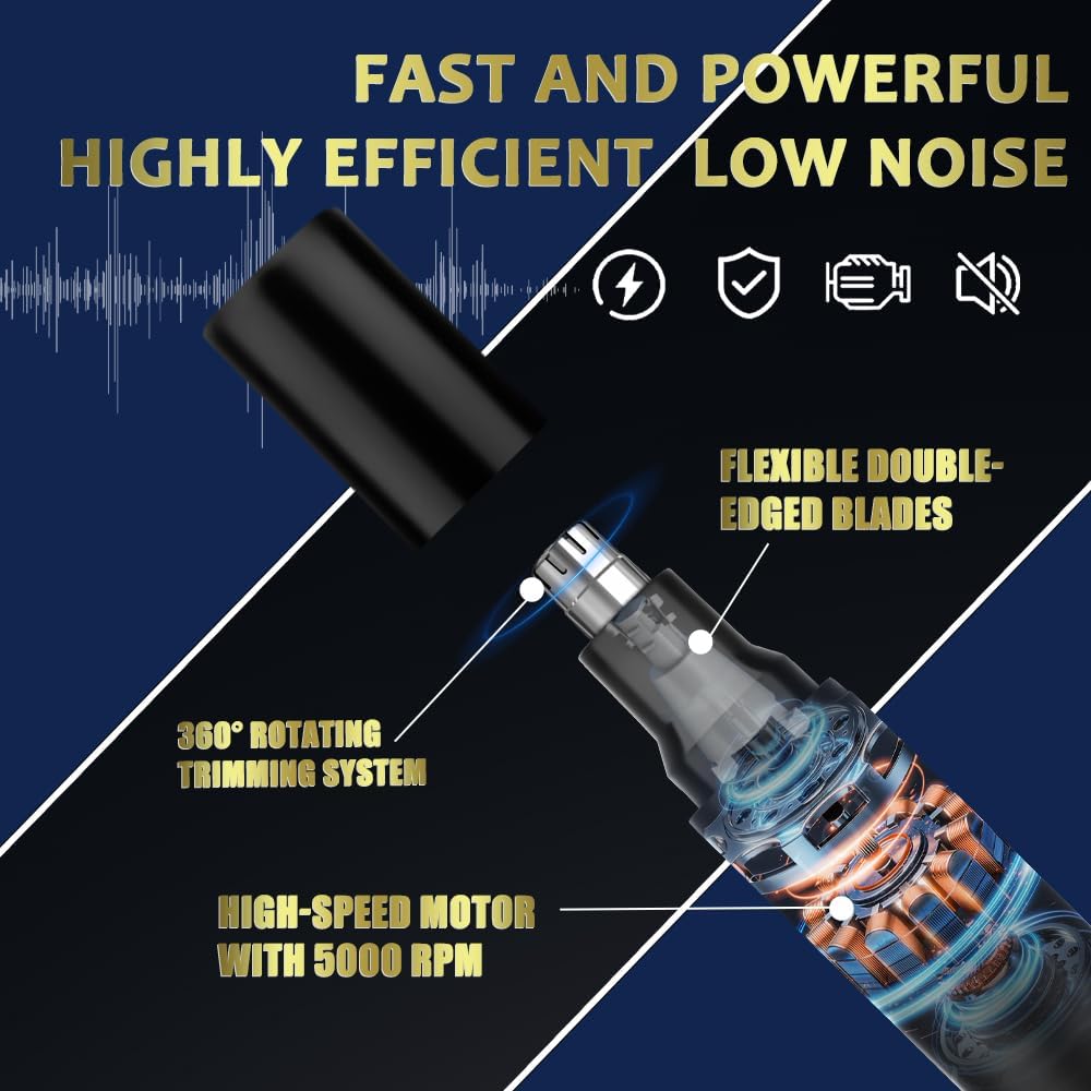 Hair Clippers for Men, Professional Clippers and Trimmers Set, Cordless Clippers for Hair Cutting,Nose and Ear Trimmer,Barber Clippers, Rechargeable Electric Shaver, Gifts for Men - Image 6