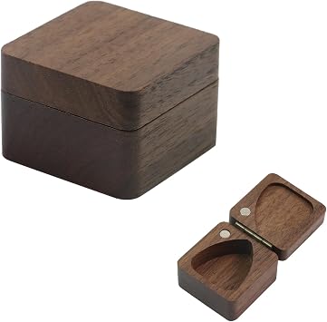 1 PCS Guitar Pick Box ، Wood Guitar Pick Holder Guitar Picks منظم تخزين الحالة ، هدية لمشغل الغيتار
