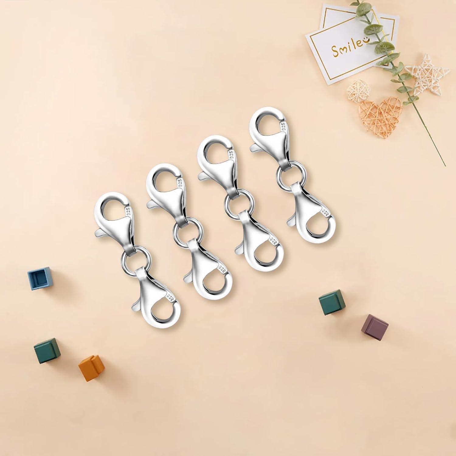 2 Pcs 925 Sterling Silver Double End Design Lobster Clasp 9MM Chain Extender Double Claw Connector Extension Clasps for Bracelet Jewelry Making Necklace Clasps and Closures (Silver) - Image 7