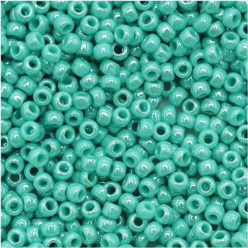 Toho Round Seed Beads 11/0#132 'Opaque Lustered Turquoise' 8 Gram Tube