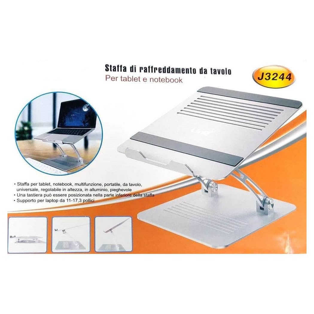 Trade Shop - Staffa Supporto Base di Raffreddamento da Tavolo Notebook Tablet Portatile J3244 -