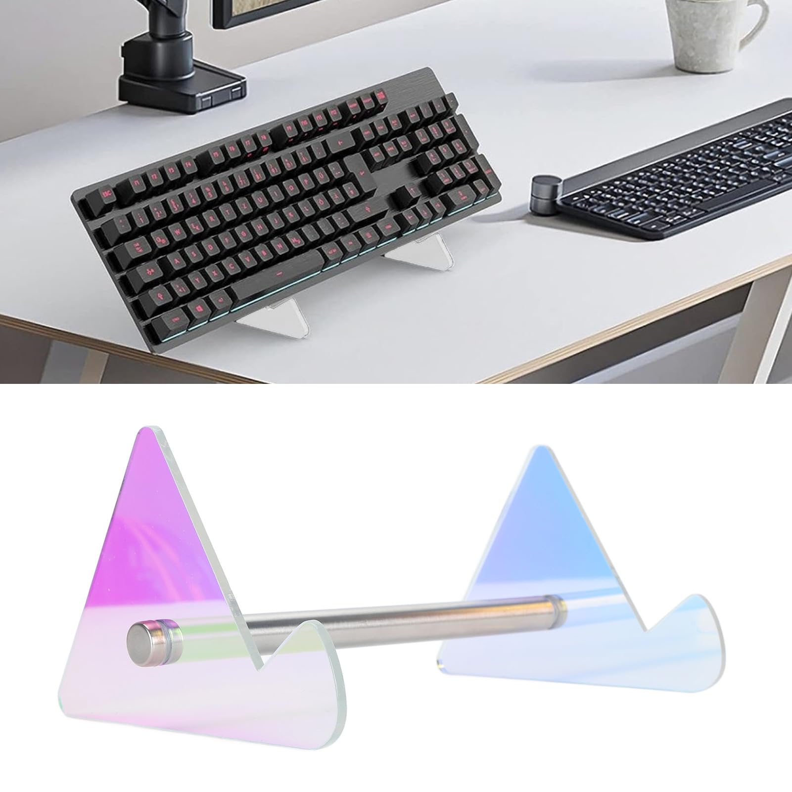 Support De Clavier D'ordinateur Incliné En Acrylique, Tablette Pour Clavier En Acrylique