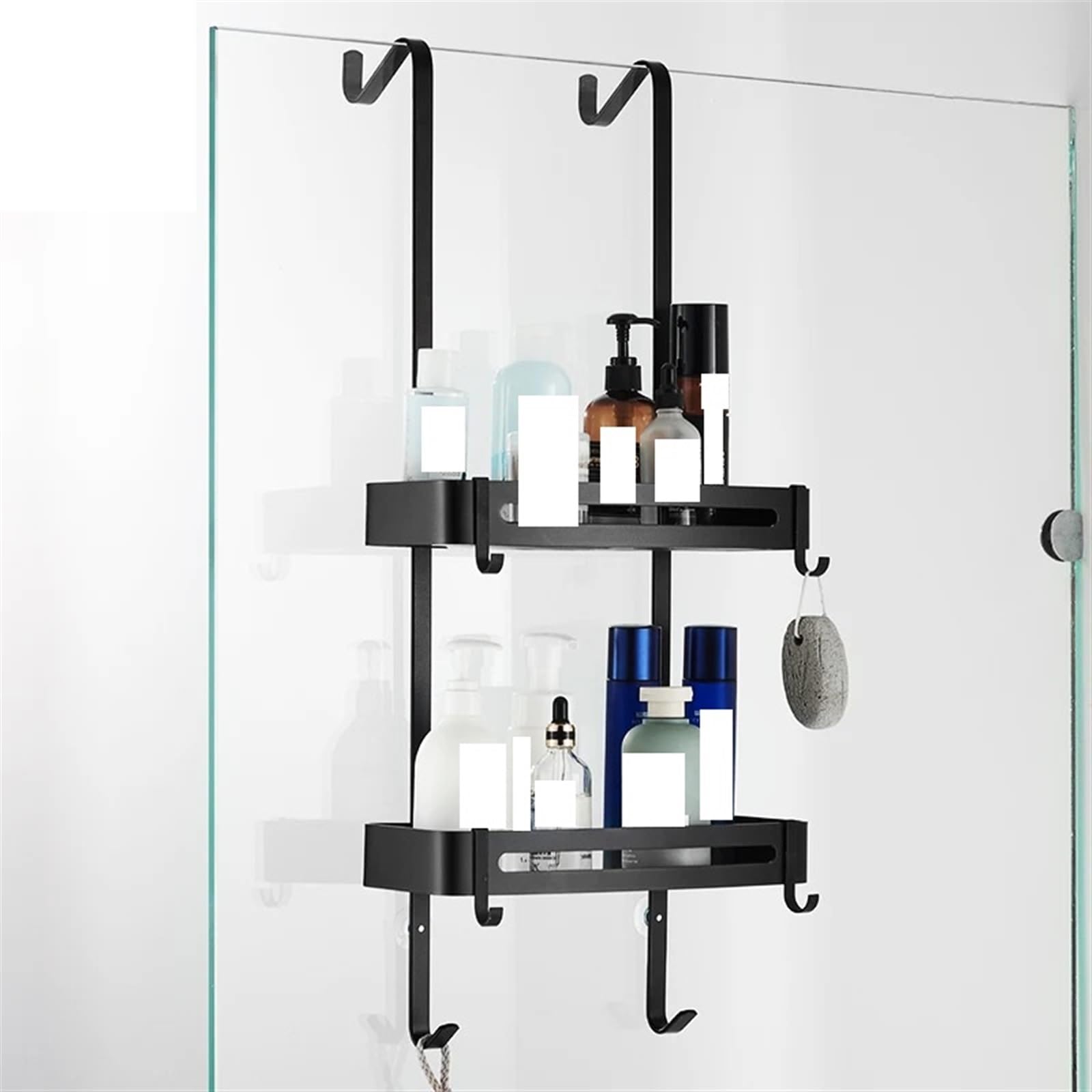 Mensola Doccia Mensole da bagno sospese Mensola Organizzatore Porta shampoo senza chiodi portaoggetti cestino