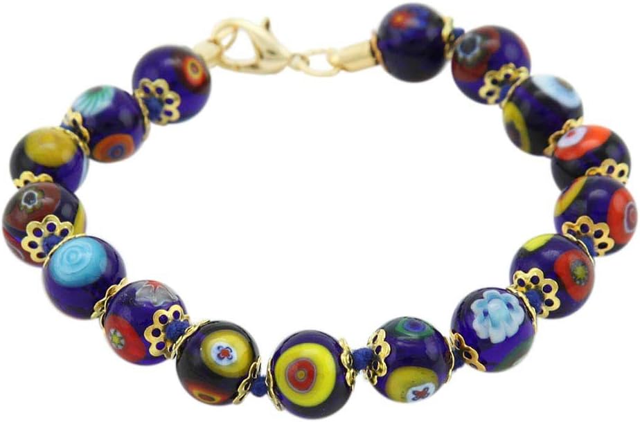 Glass Of Venice Murano Glass Mosaic Bracelet - Navy Blue