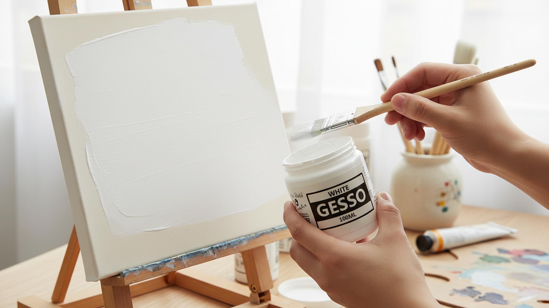 Little Birdie Acrylic Gesso White 100 ML | Premium Water-Based Gesso for Acrylic, Oil Paints & Mixed Media | Water-Resistant Primer for Canvas, Wood, Paper & More 3