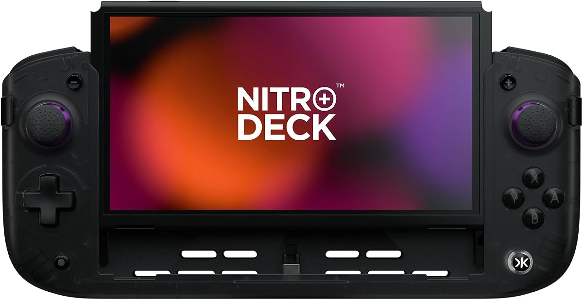 CRKD Nitro Deck+ Handheld Pro Controller for Nintendo Switch & OLED Model - TV Dockable - Programmable Sidekicks & Back Buttons - True Collection System (Clear Black Edition)