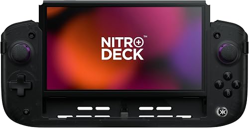 CRKD Nitro Deck+ Handheld Pro Controller for Nintendo Switch & OLED Model - TV Dockable - Programmable Sidekicks & Back Buttons - TruCollection System (Clear Black)