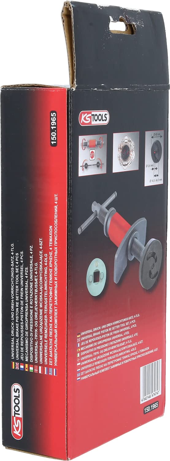 KS Tools 150.1965 Universal Bremskolben-Rückstell-Werkzeug-Satz, 4-tlg, Farbig