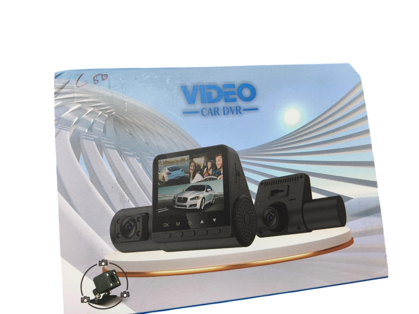 vdeo dual camera dash cam dvr for car | front & rear car camera with night vision, lcd display, loop recording & driving video recorder