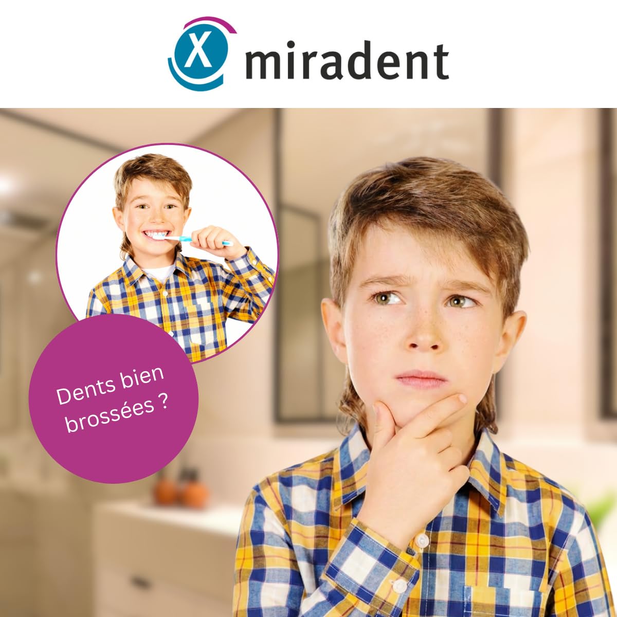 Miradent Mira-2-Ton® Lot de 50 comprimés à croquer à colorier en tant que test de plaque avant le brossage des dents prouvé fiable et motivant, sans érythrosine et sans gluten