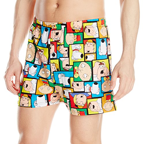 Briefly Stated Men's Family Guy Comic Squares Knit Boxer