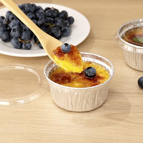 Miniatura 10 de Restaurantware Foil Lux - Tazas de crema Brulee de 4 onzas, 100 moldes desechables congelables, tapas planas se venden por separado, tazas de
