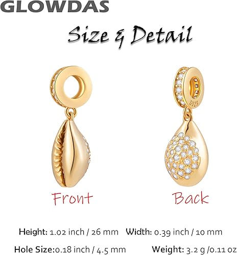 Miniatura 2 de GLOWDAS Abalorios de plata de ley 925 con diseño de vida oceánica, sirena, pulpo, concha marina, concha, delfín, ancla colgante, pulsera de animales