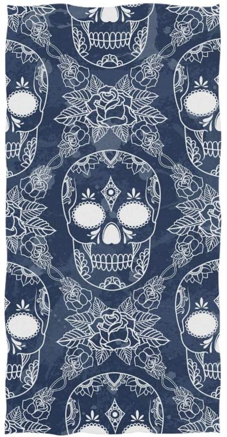 Serviette de bain fleur de crâne mort douce en tissu haut de gamme 80x130cm