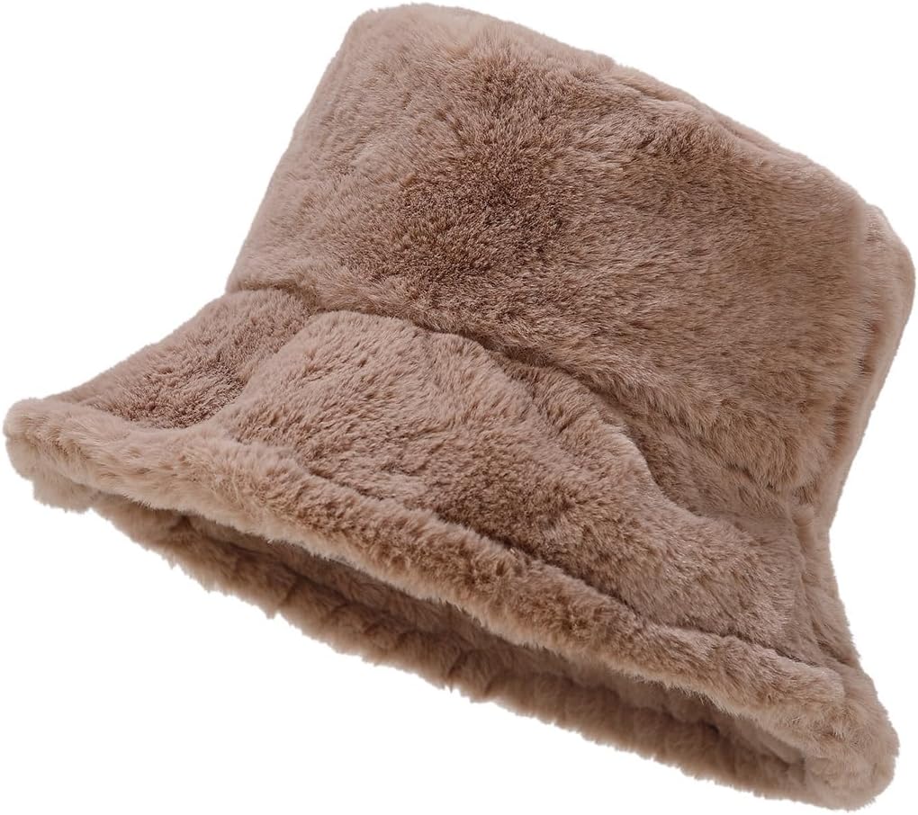Quanhaigou Winter Faux Fur Bucket Hat,Fuzzy Warm Hat for Women Men, Fluffy Fisherman Cap - Image 2