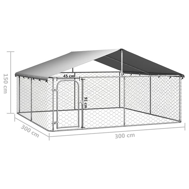 Foto 5 de 5 de heybb Perrera de Exterior con tejado Vallas para Perros Exterior Jardin Jaula Perros 300x300x150 cm