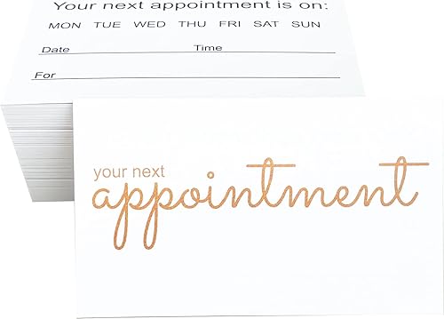RXBC2011 Paquete de 100 tarjetas de recordatorio de citas, color blanco